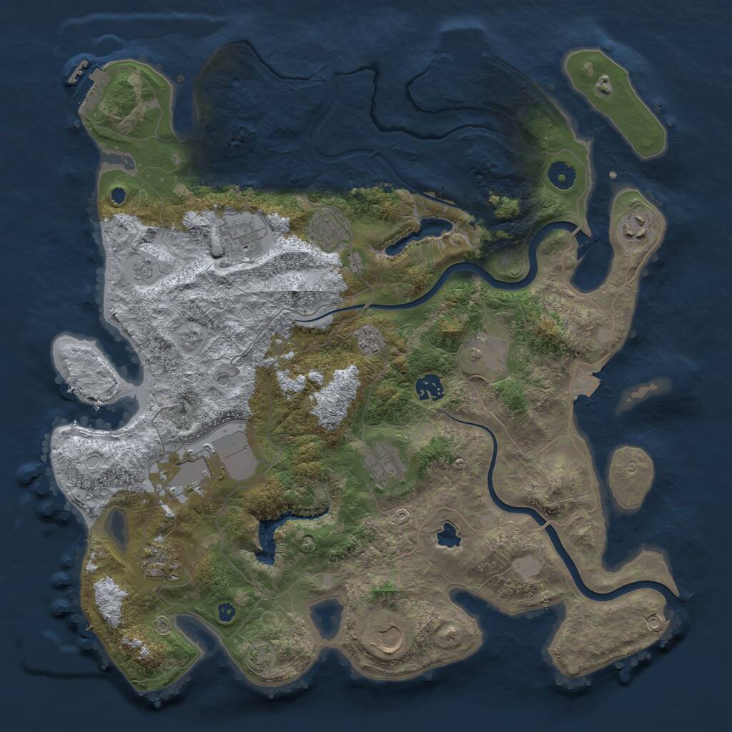 Rust Map: Procedural Map, Size: 4000, Seed: 590256506, 16 Monuments