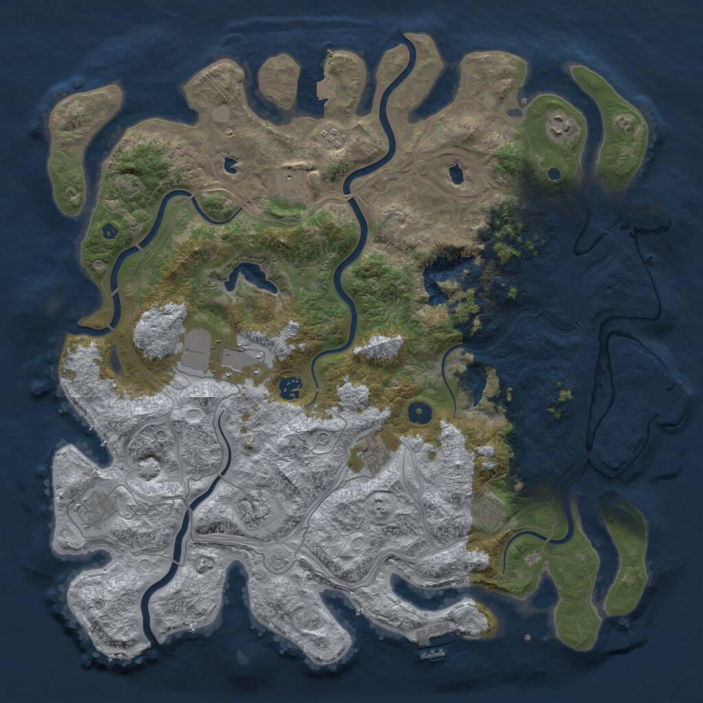 Rust Map: Procedural Map, Size: 4500, Seed: 1397585748, 15 Monuments