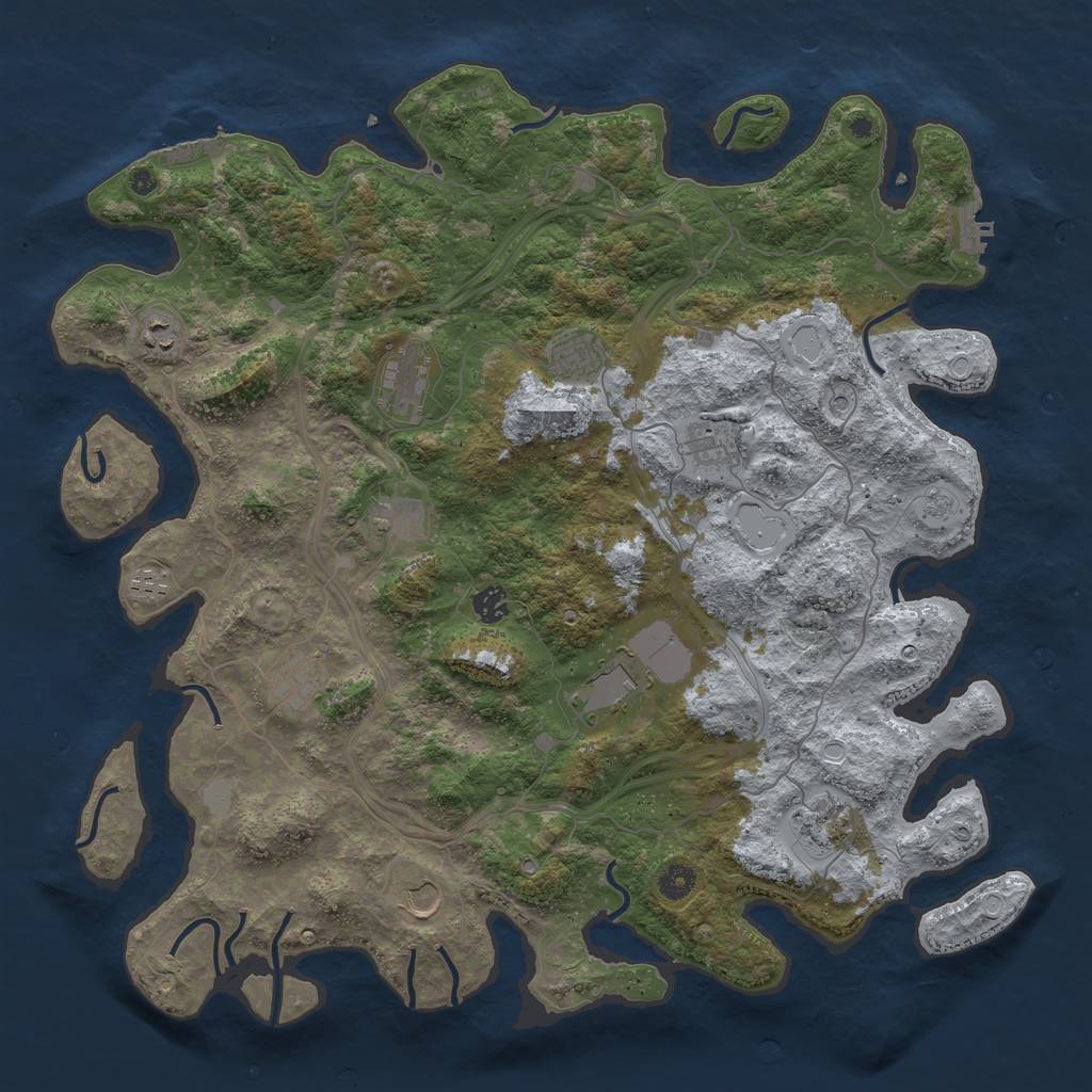 Rust Map: Procedural Map, Size: 4500, Seed: 86795498, 18 Monuments