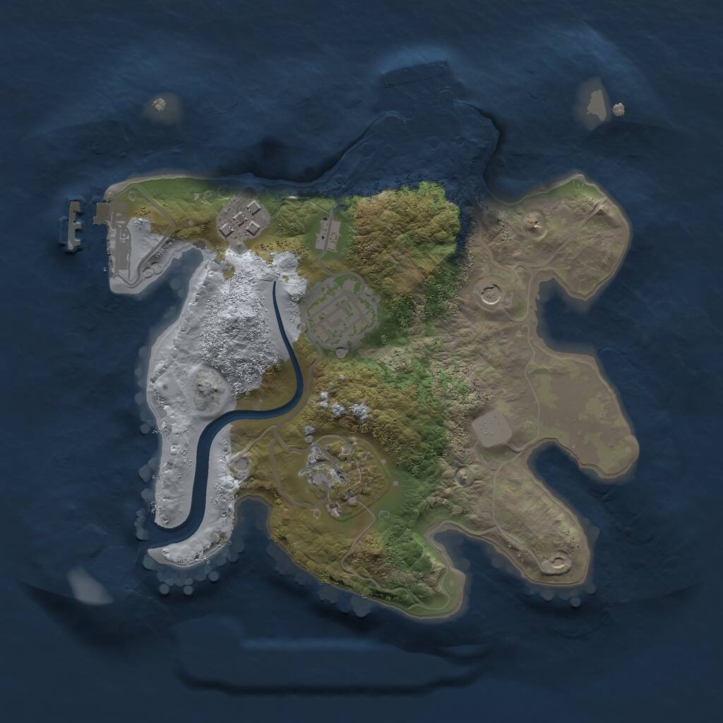 Rust Map: Procedural Map, Size: 2300, Seed: 824804328, 7 Monuments
