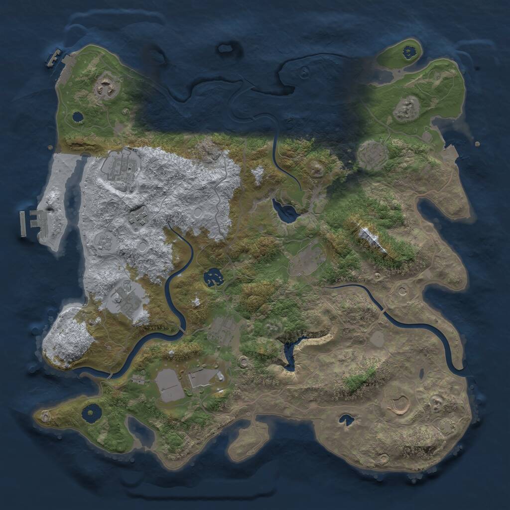 Rust Map: Procedural Map, Size: 4000, Seed: 1917462000, 16 Monuments