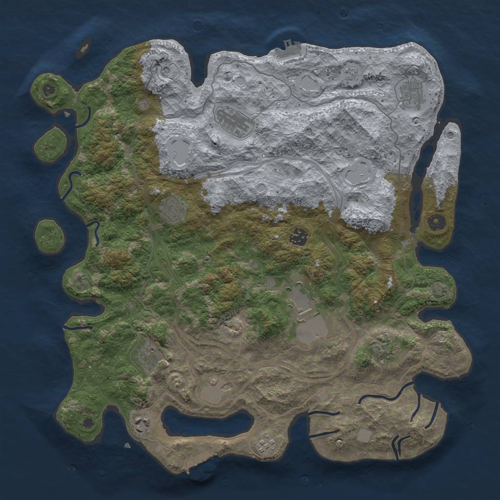 Rust Map: Procedural Map, Size: 4250, Seed: 879213, 18 Monuments