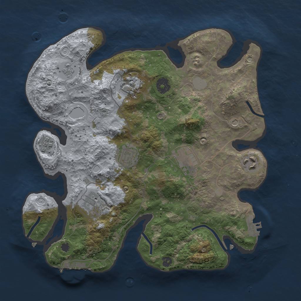 Rust Map: Procedural Map, Size: 3000, Seed: 1115551191, 13 Monuments