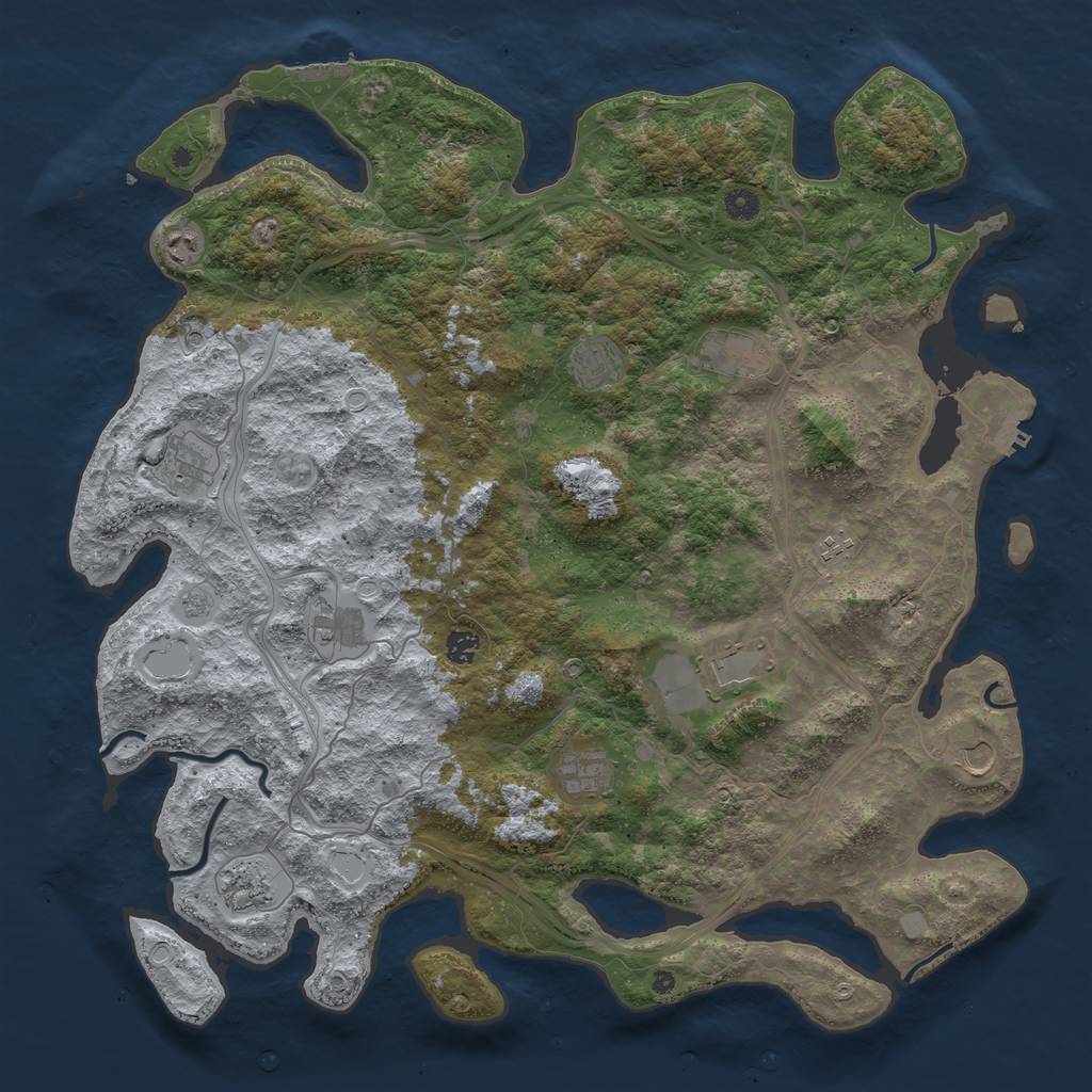 Rust Map: Procedural Map, Size: 4800, Seed: 827258313, 18 Monuments