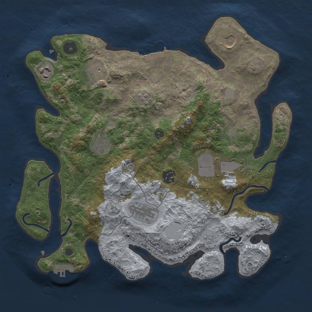 Rust Map: Procedural Map, Size: 3500, Seed: 1434761784, 15 Monuments