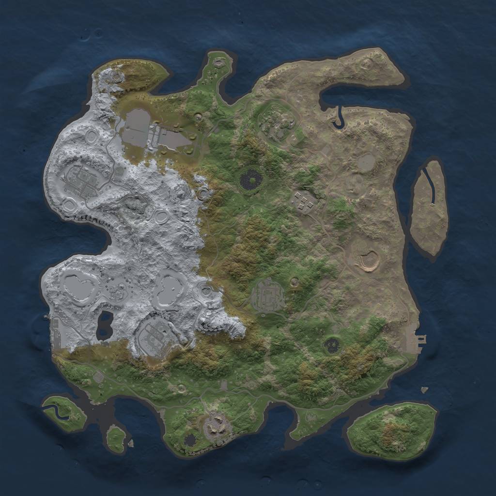 Rust Map: Procedural Map, Size: 3500, Seed: 892394491, 15 Monuments