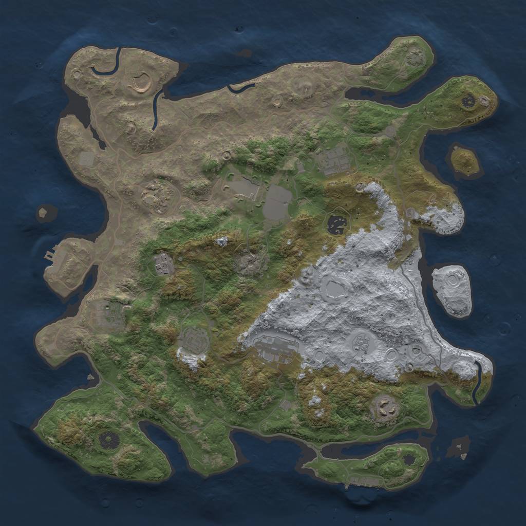 Rust Map: Procedural Map, Size: 4000, Seed: 311853665, 18 Monuments