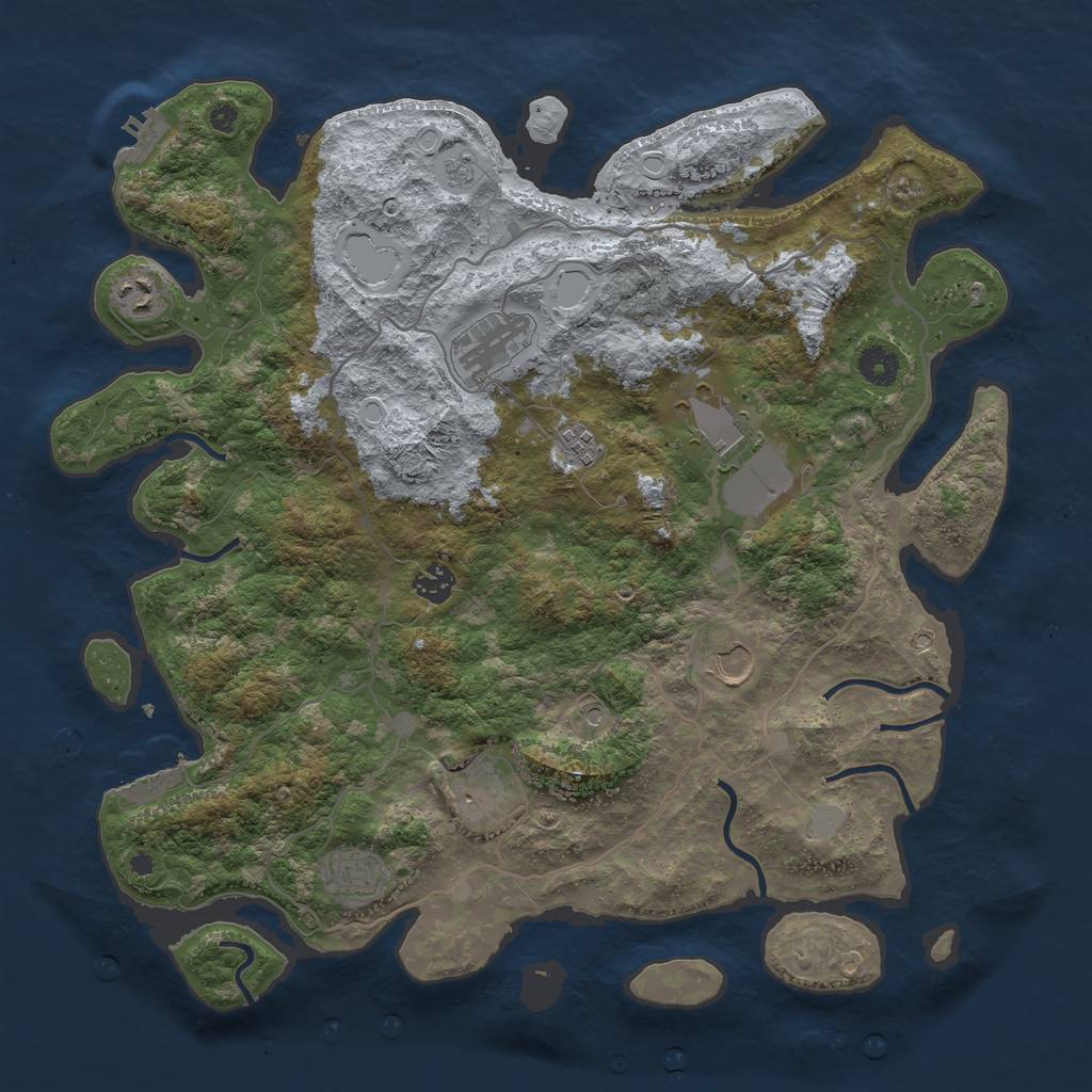 Rust Map: Procedural Map, Size: 4050, Seed: 654123, 15 Monuments