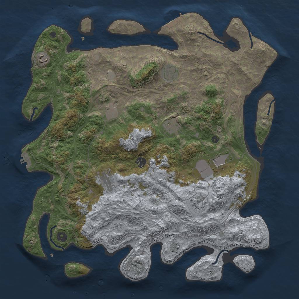 Rust Map: Procedural Map, Size: 4250, Seed: 412, 16 Monuments