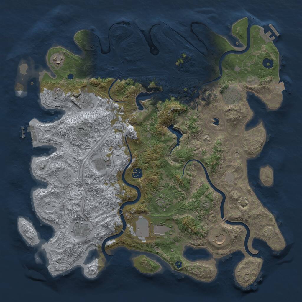 Rust Map: Procedural Map, Size: 4250, Seed: 450147451, 16 Monuments