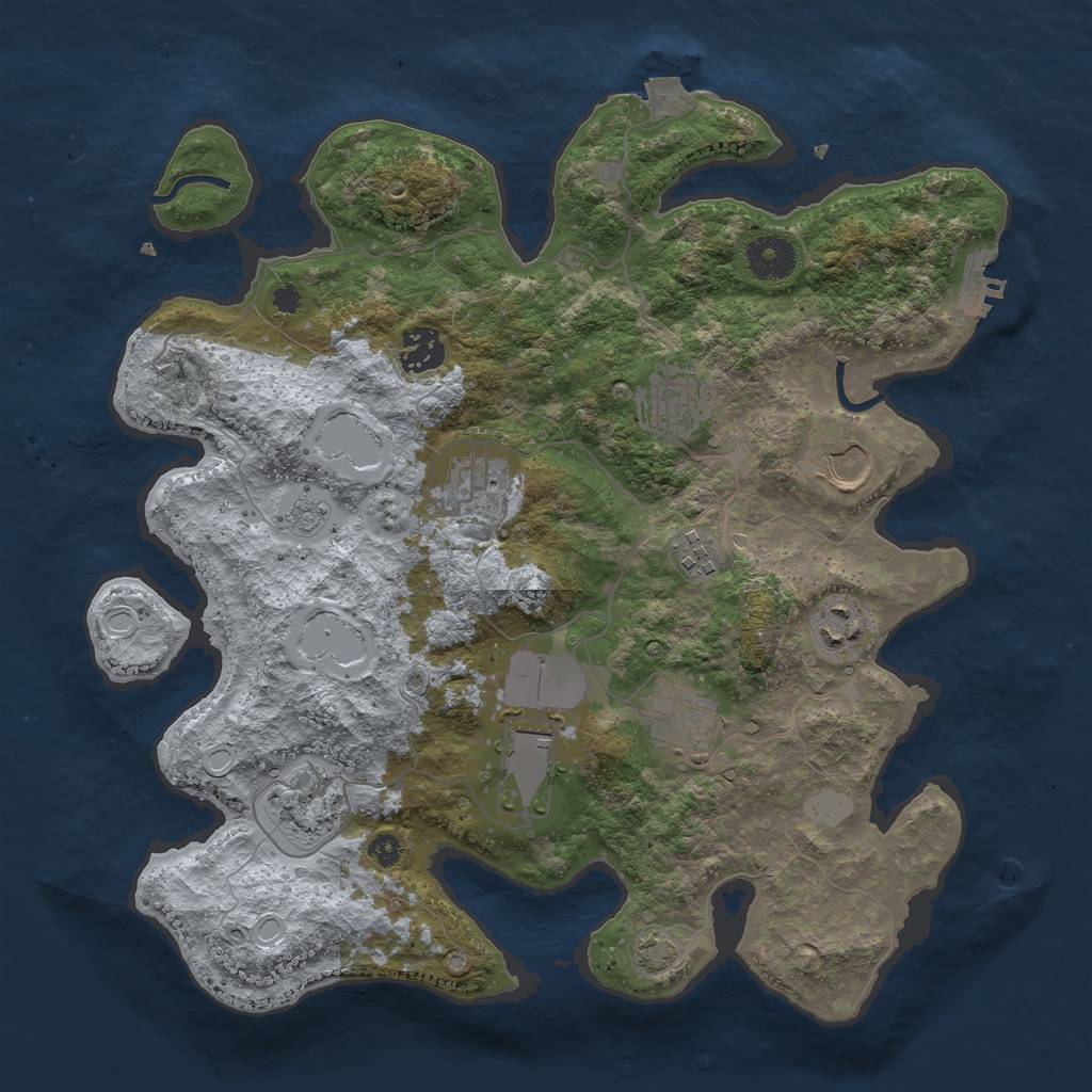 Rust Map: Procedural Map, Size: 3500, Seed: 189012061, 15 Monuments