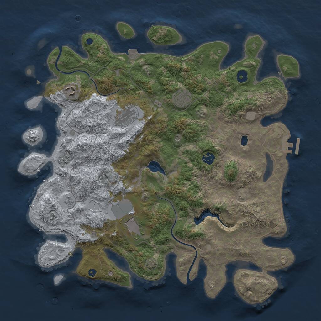 Rust Map: Procedural Map, Size: 4000, Seed: 5325352, 11 Monuments