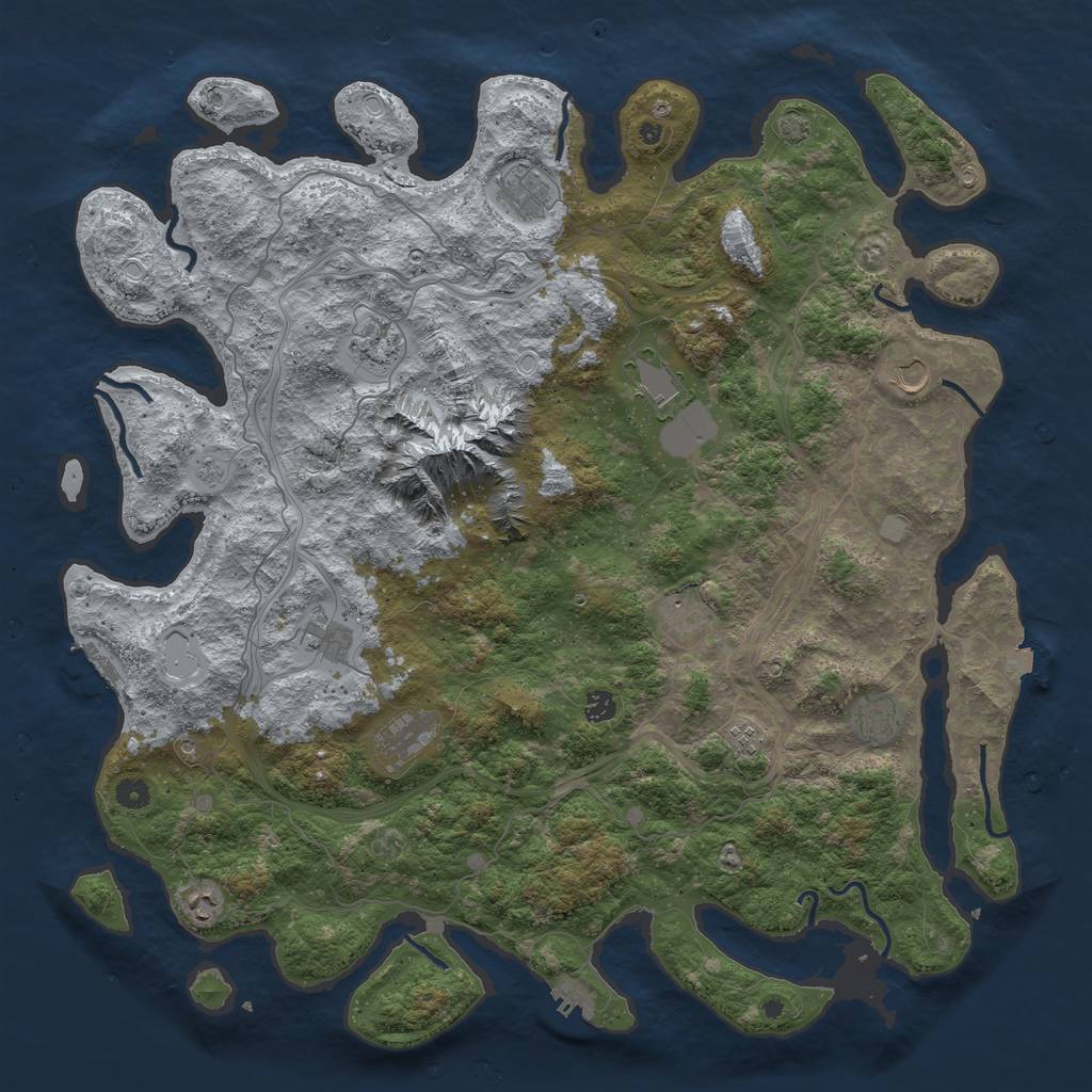 Rust Map: Procedural Map, Size: 5000, Seed: 589794360, 19 Monuments