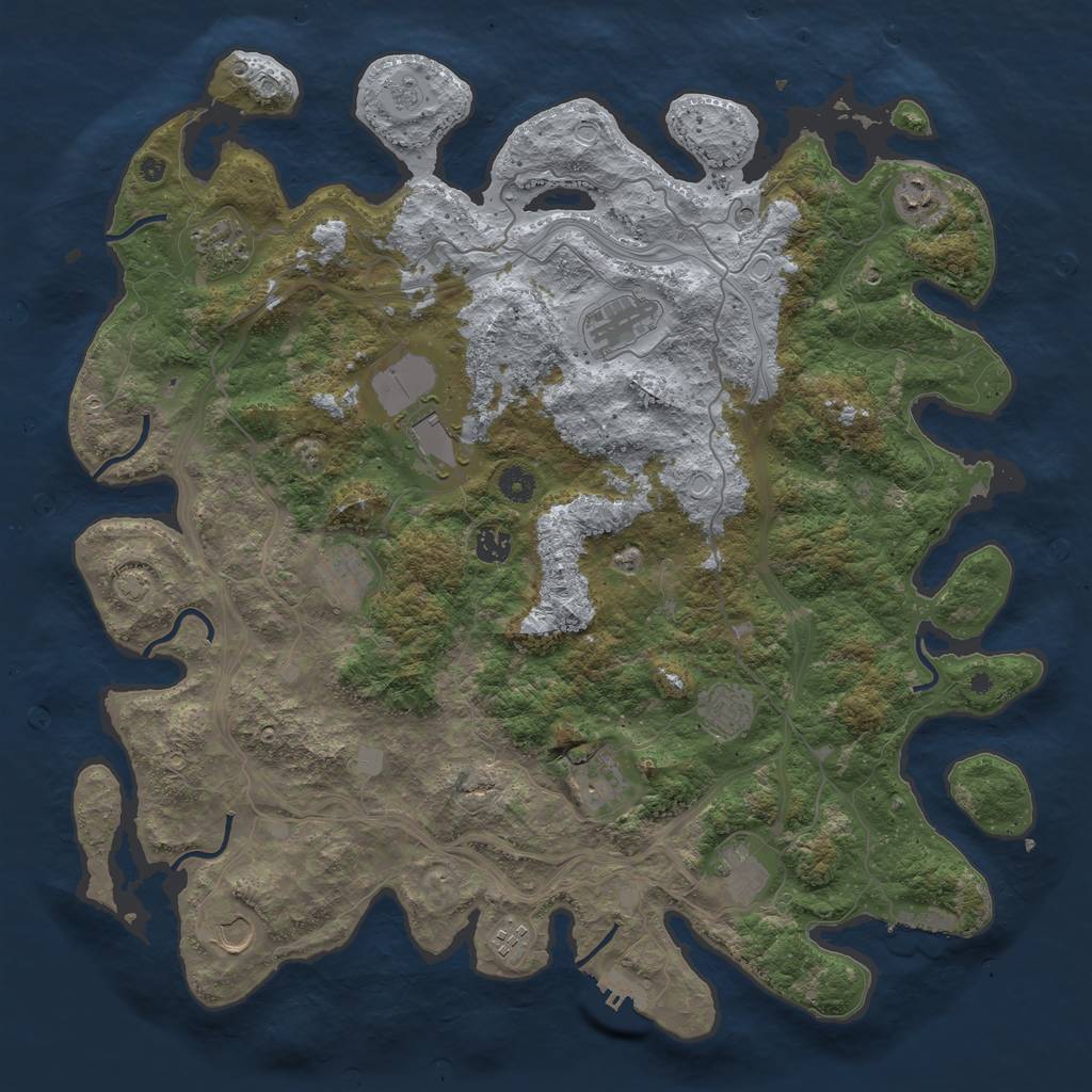 Rust Map: Procedural Map, Size: 4500, Seed: 232007056, 19 Monuments