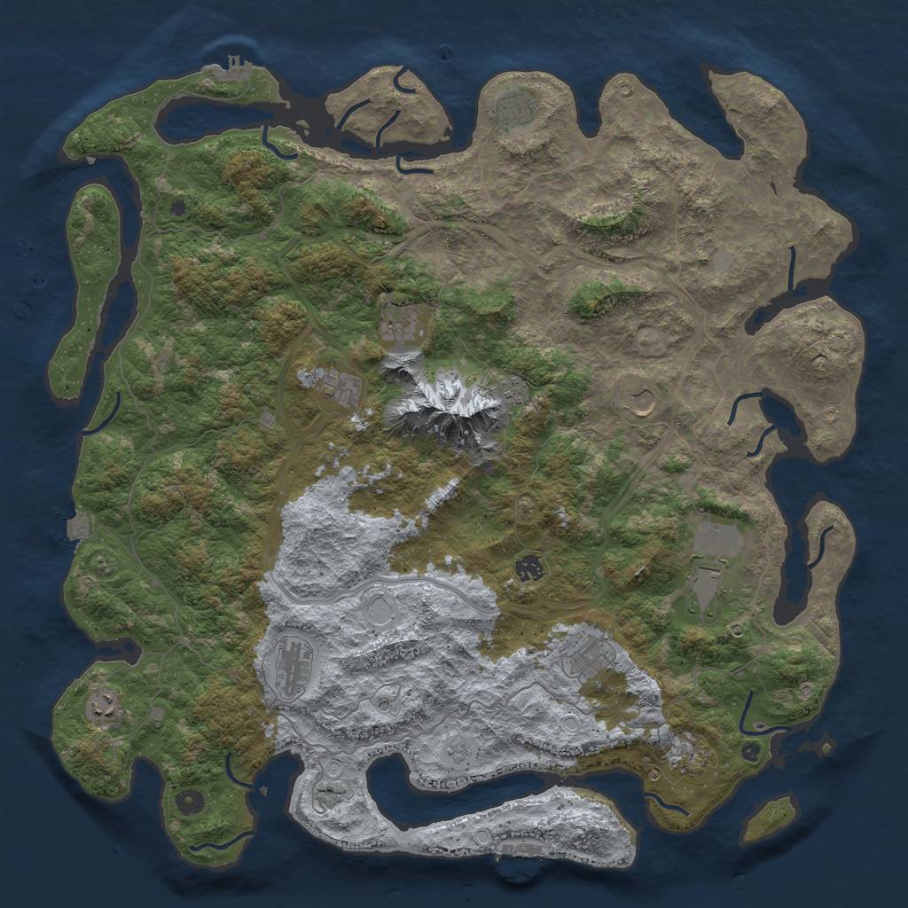 Rust Map: Procedural Map, Size: 5000, Seed: 1308572392, 19 Monuments