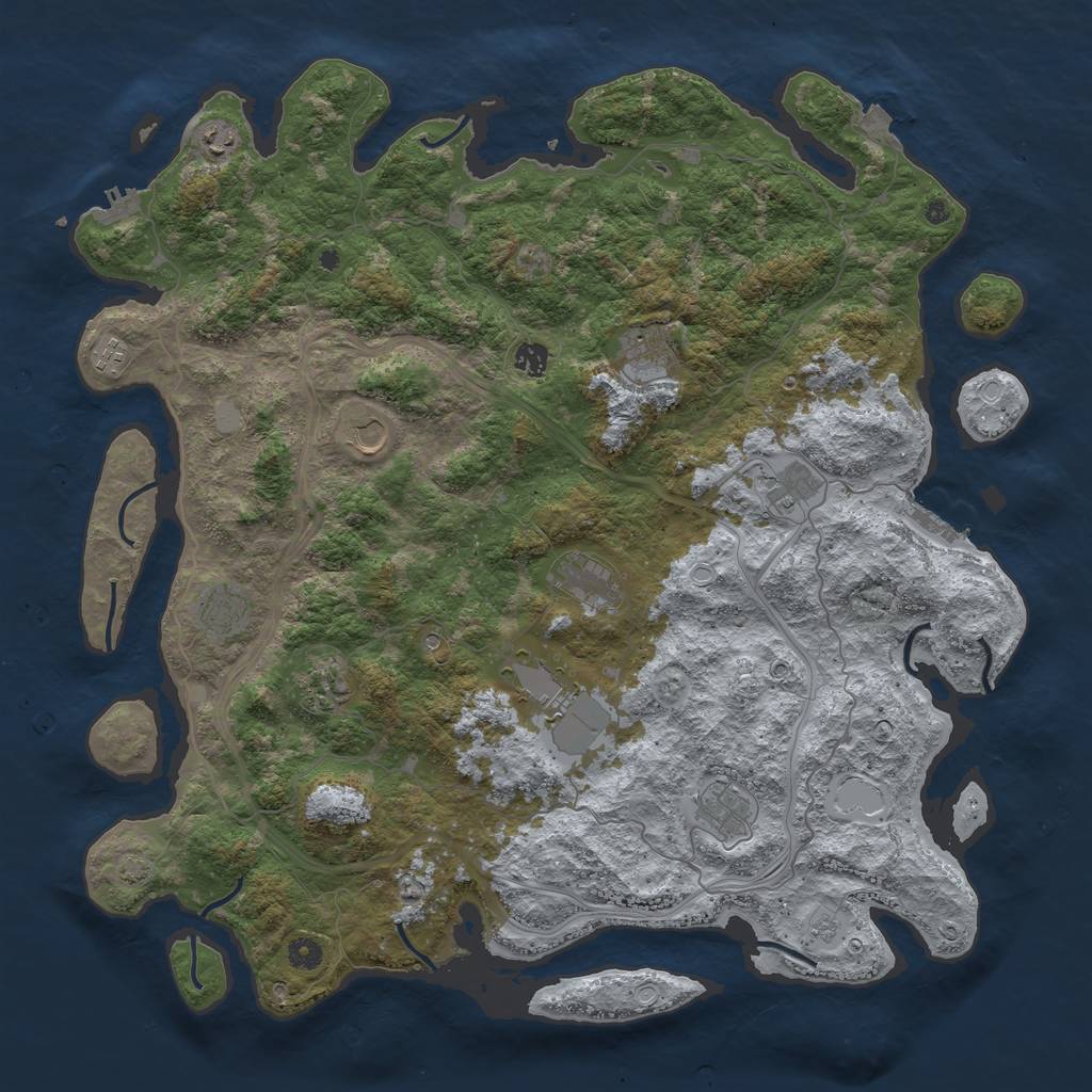 Rust Map: Procedural Map, Size: 4800, Seed: 1089297292, 19 Monuments