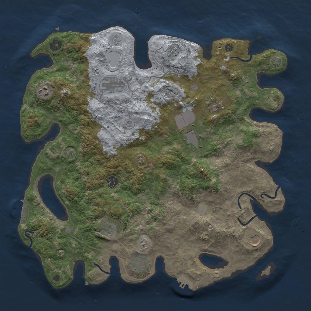 Rust Map: Procedural Map, Size: 4000, Seed: 301940, 16 Monuments