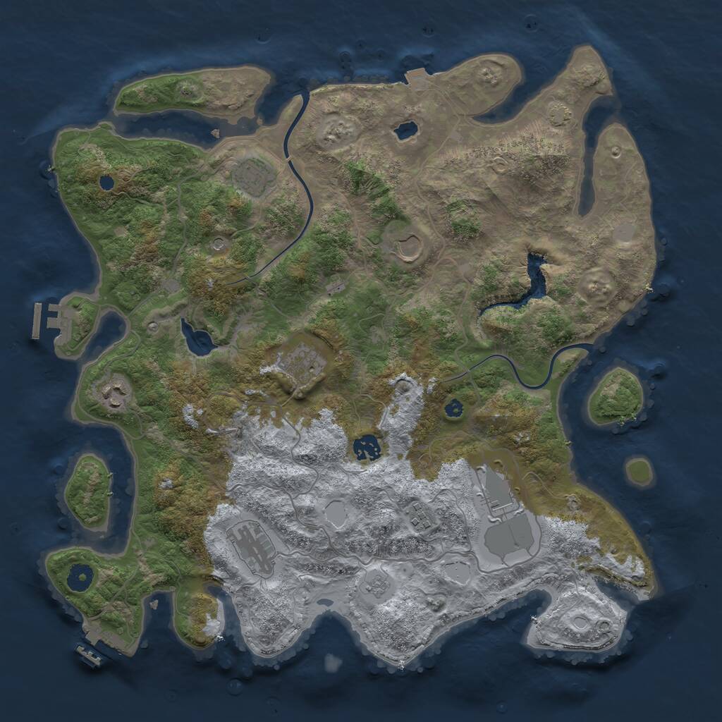 Rust Map: Procedural Map, Size: 4000, Seed: 1765972531, 14 Monuments