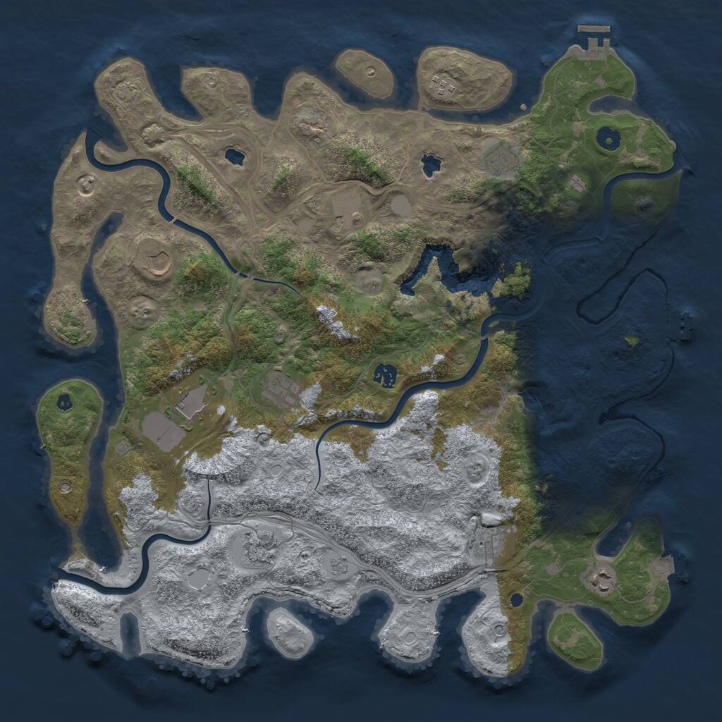 Rust Map: Procedural Map, Size: 4500, Seed: 1163233537, 16 Monuments
