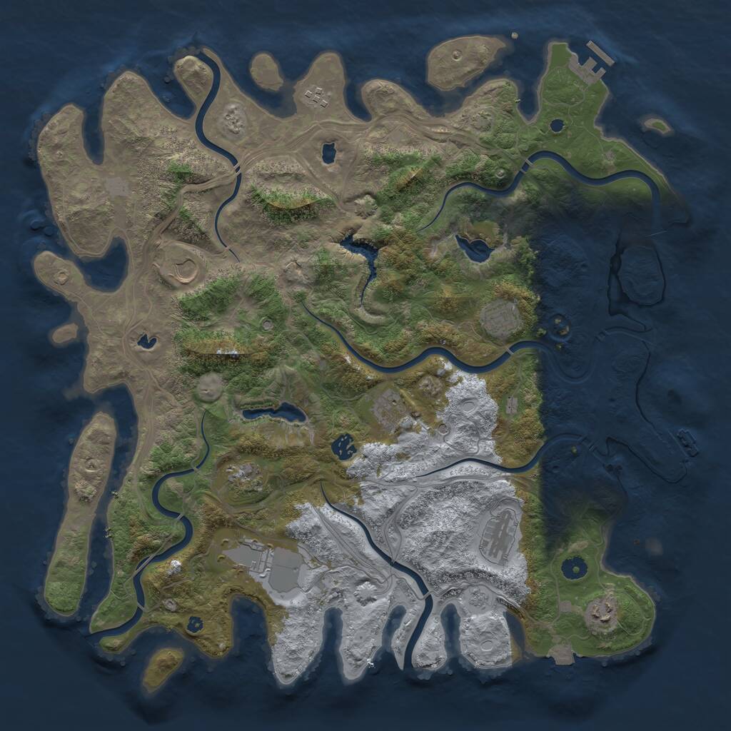 Rust Map: Procedural Map, Size: 4500, Seed: 688016394, 15 Monuments