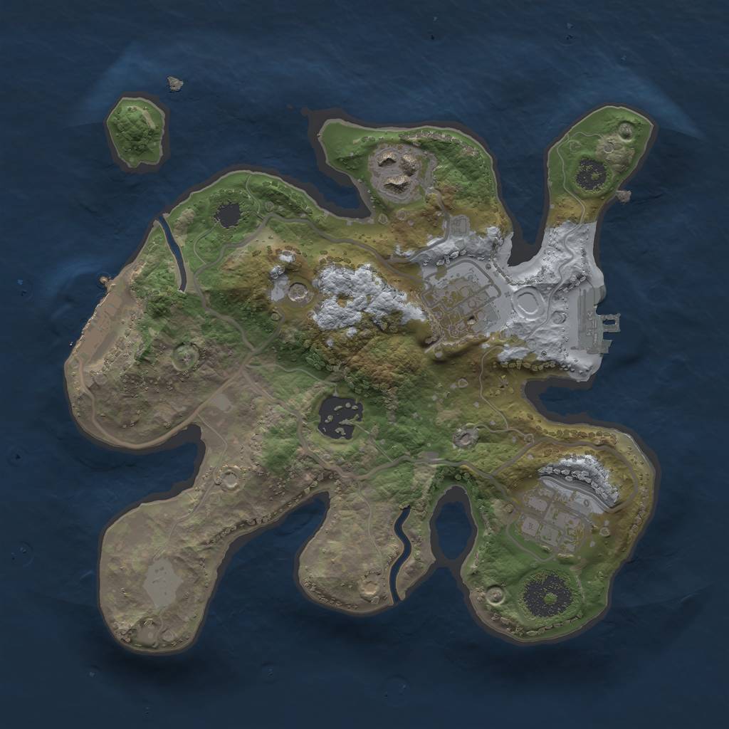 Rust Map: Procedural Map, Size: 2434, Seed: 3456789, 10 Monuments