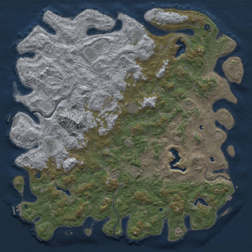 Rust Map: Procedural Map, Size: 6000, Seed: 372731911, 17 Monuments