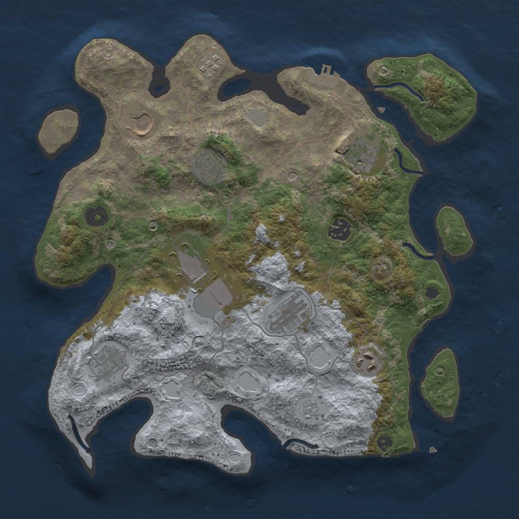 Rust Map: Procedural Map, Size: 3500, Seed: 60423, 15 Monuments