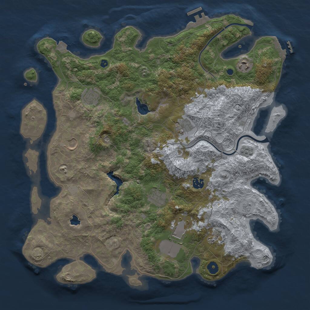 Rust Map: Procedural Map, Size: 4000, Seed: 575650855, 15 Monuments