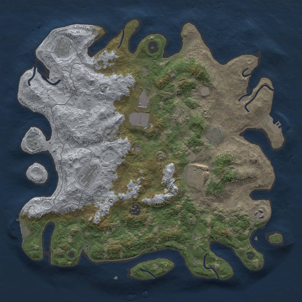 Rust Map: Procedural Map, Size: 4000, Seed: 587675478, 16 Monuments