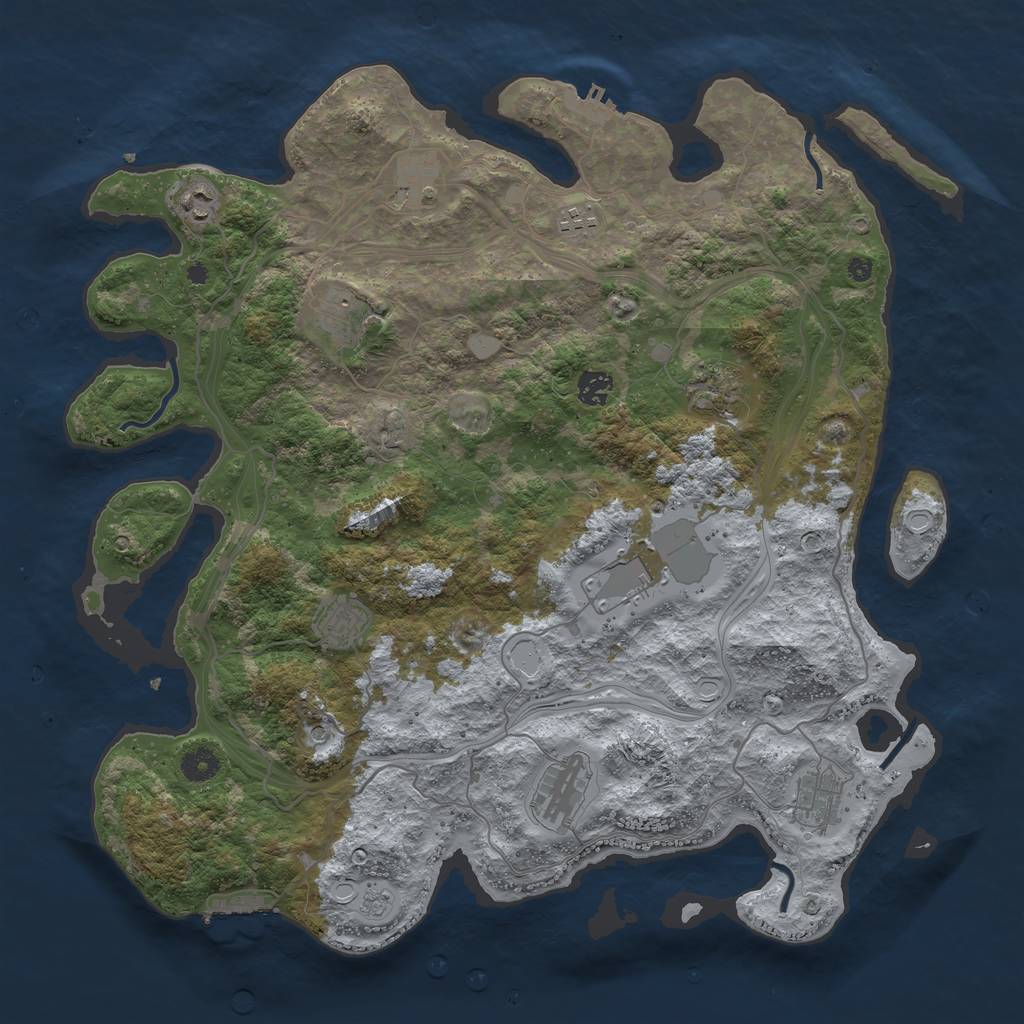 Rust Map: Procedural Map, Size: 4250, Seed: 112598560, 17 Monuments