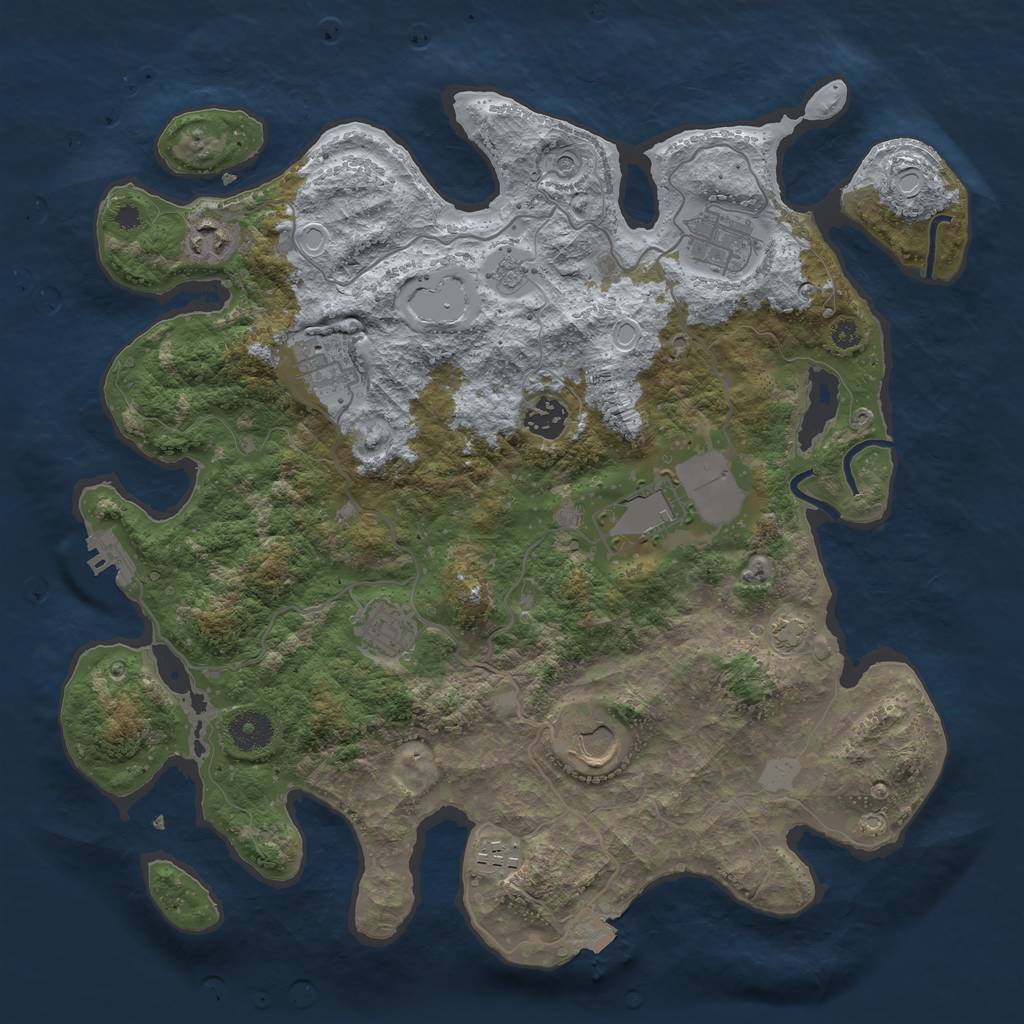 Rust Map: Procedural Map, Size: 3700, Seed: 999999999, 15 Monuments