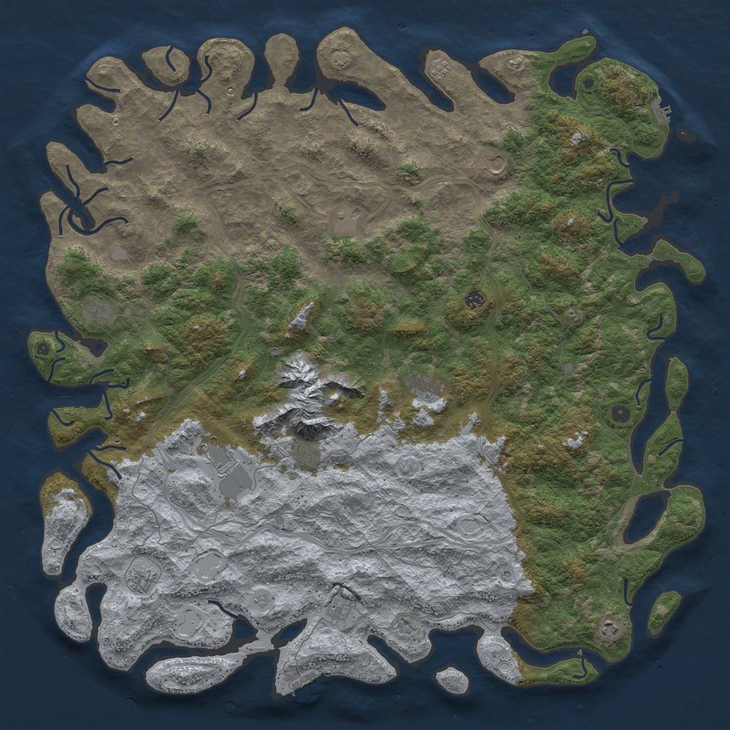 Rust Map: Procedural Map, Size: 6000, Seed: 1433110939, 19 Monuments
