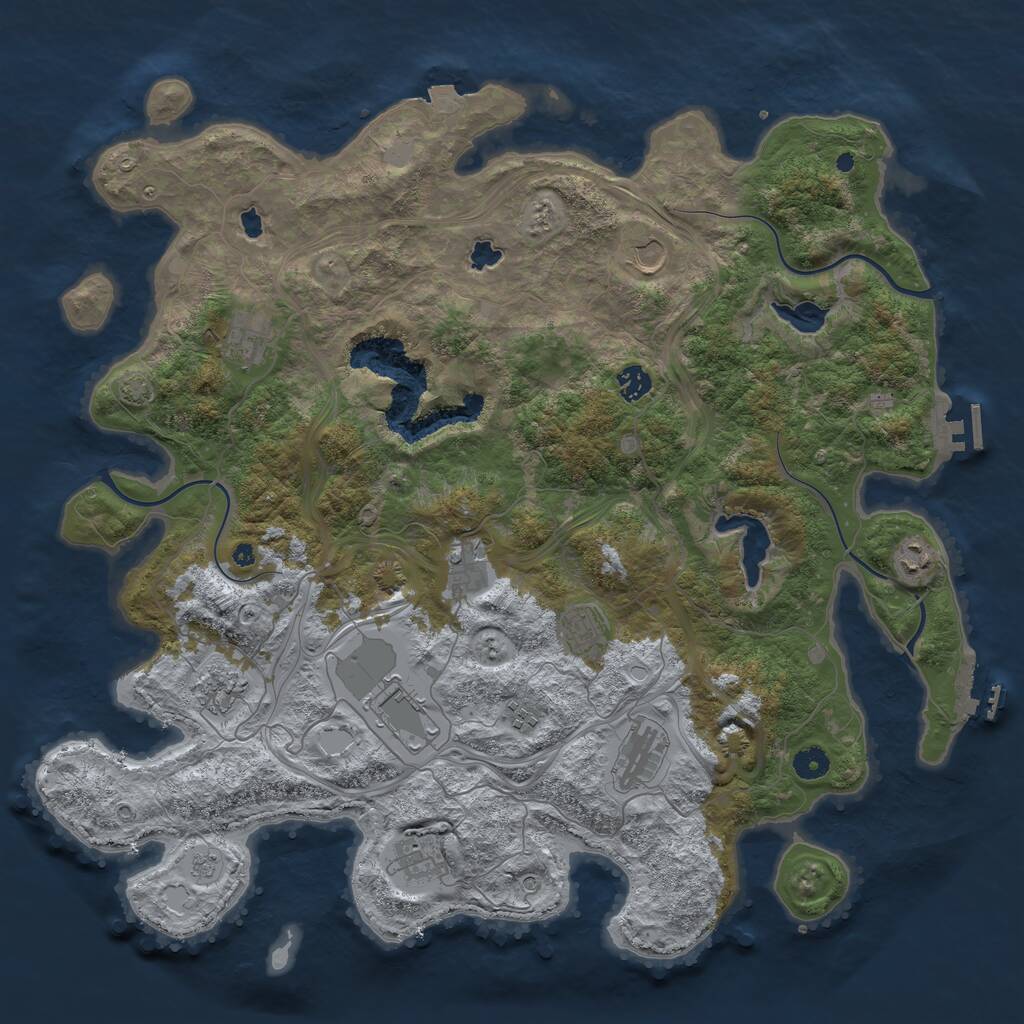 Rust Map: Procedural Map, Size: 4500, Seed: 75324, 17 Monuments