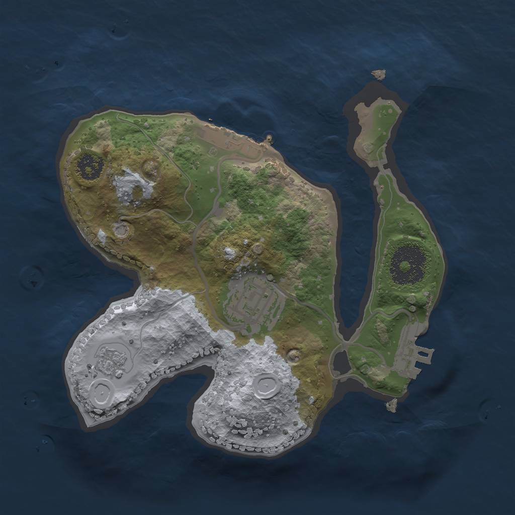 Rust Map: Procedural Map, Size: 2000, Seed: 782303371, 7 Monuments