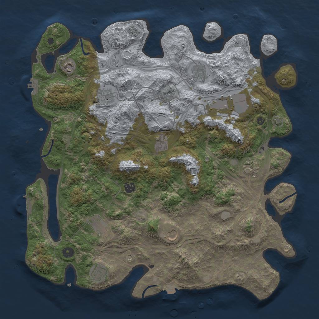 Rust Map: Procedural Map, Size: 4250, Seed: 1591074650, 19 Monuments