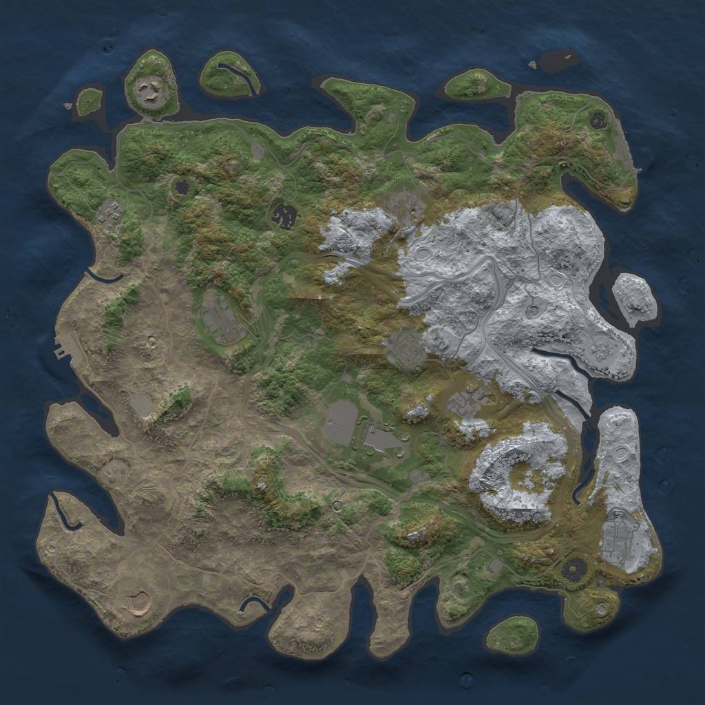 Rust Map: Procedural Map, Size: 4250, Seed: 183370125, 17 Monuments