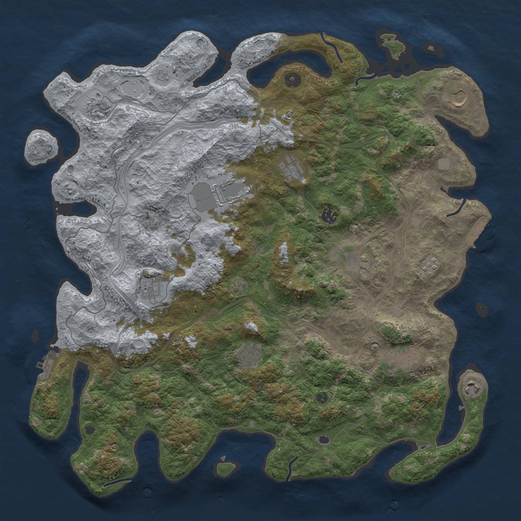 Rust Map: Procedural Map, Size: 4800, Seed: 396215541, 18 Monuments