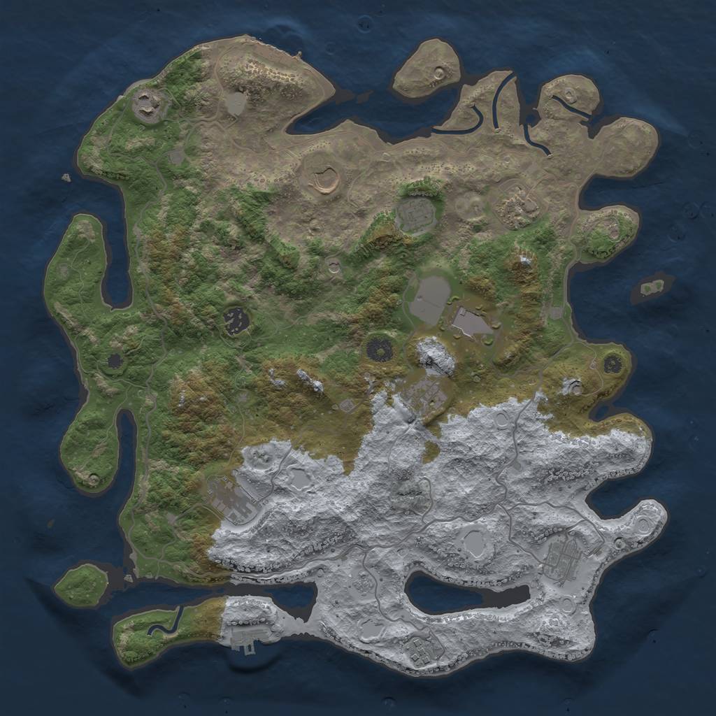 Rust Map: Procedural Map, Size: 4100, Seed: 86273, 17 Monuments