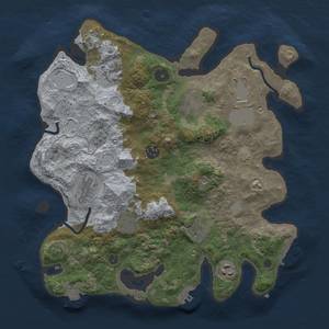 Thumbnail Rust Map: Procedural Map, Size: 3500, Seed: 1733152044, 17 Monuments