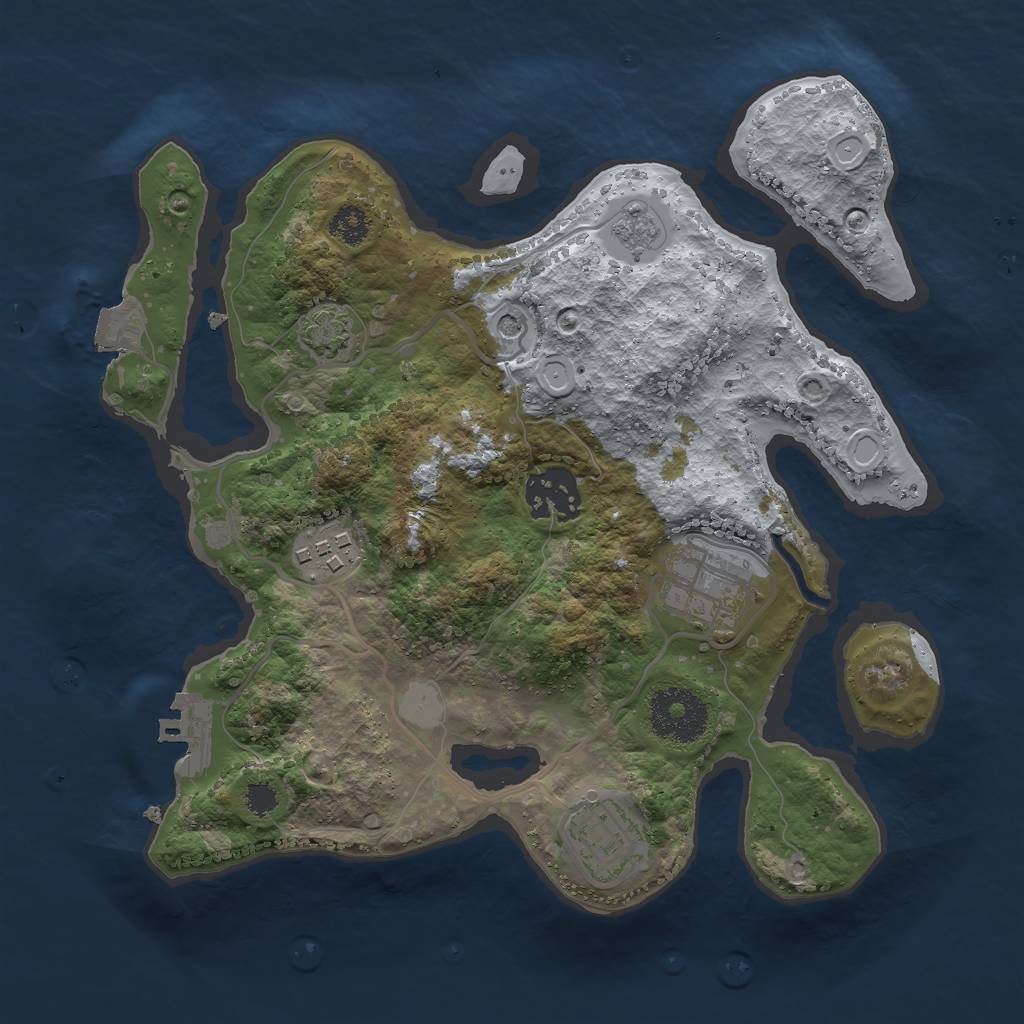 Rust Map: Procedural Map, Size: 2700, Seed: 333, 11 Monuments