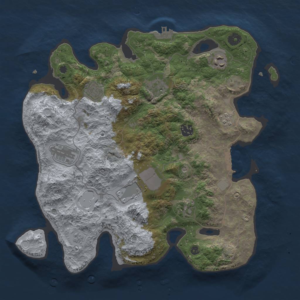 Rust Map: Procedural Map, Size: 3500, Seed: 144663602, 15 Monuments