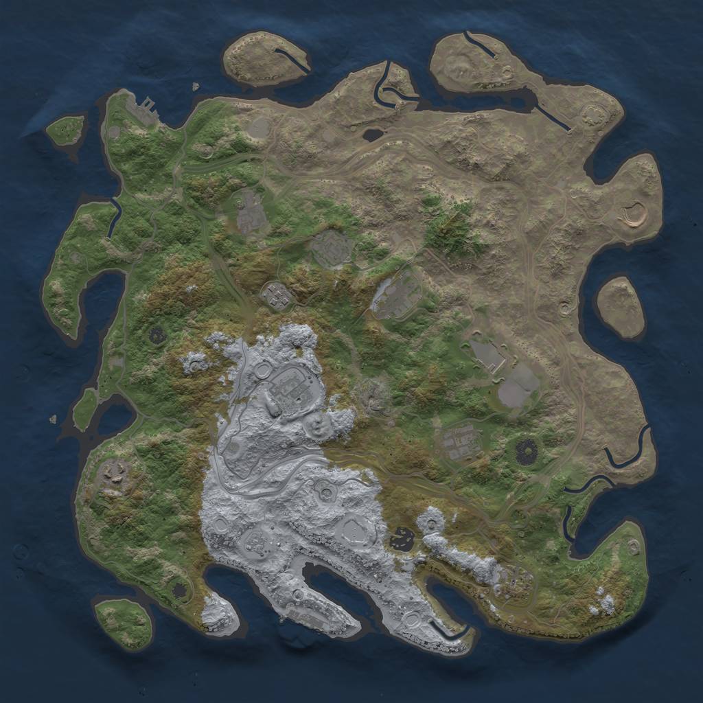 Rust Map: Procedural Map, Size: 4250, Seed: 1483931383, 19 Monuments