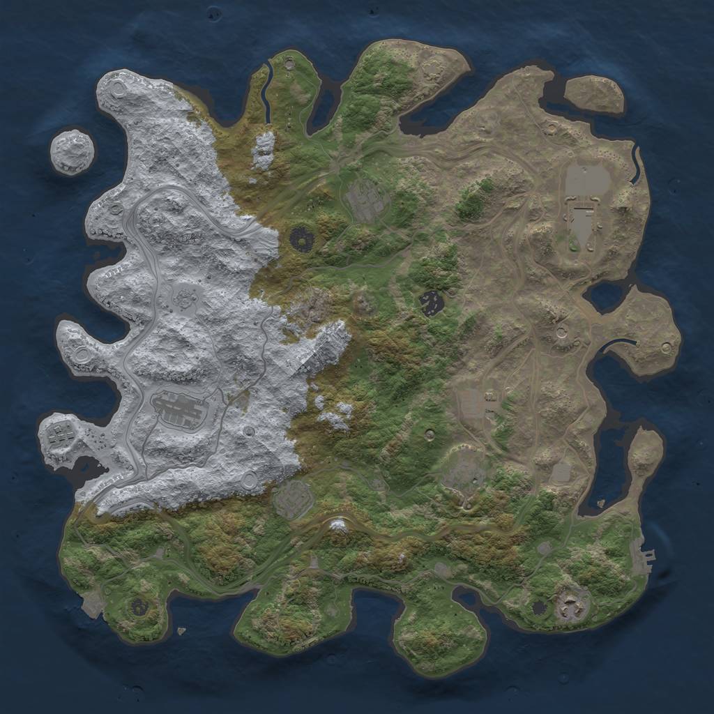 Rust Map: Procedural Map, Size: 4250, Seed: 82965, 16 Monuments