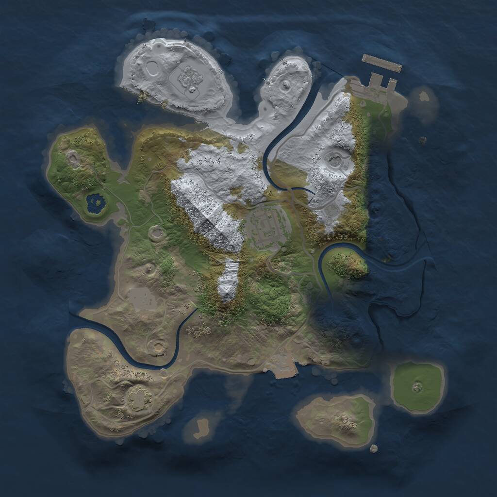 Rust Map: Procedural Map, Size: 2500, Seed: 175183028, 6 Monuments