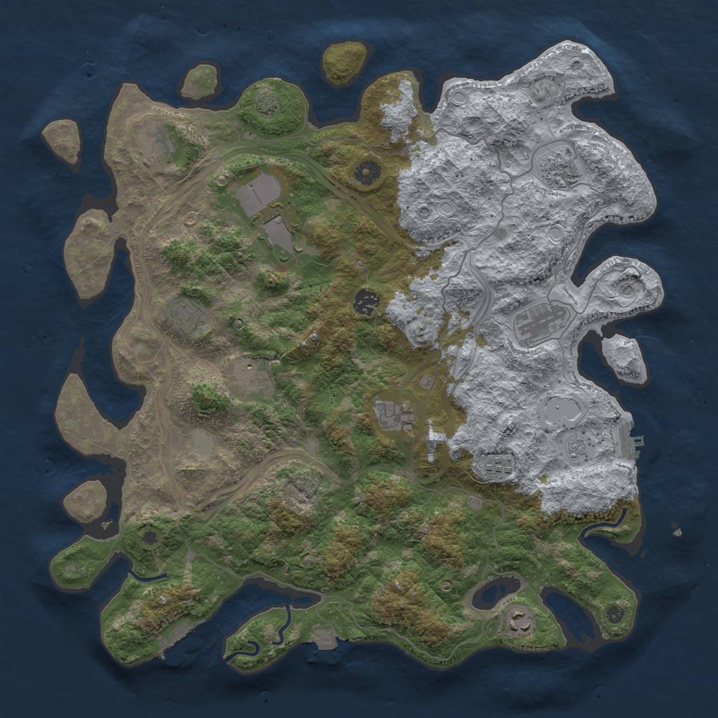Rust Map: Procedural Map, Size: 4250, Seed: 975347826, 18 Monuments