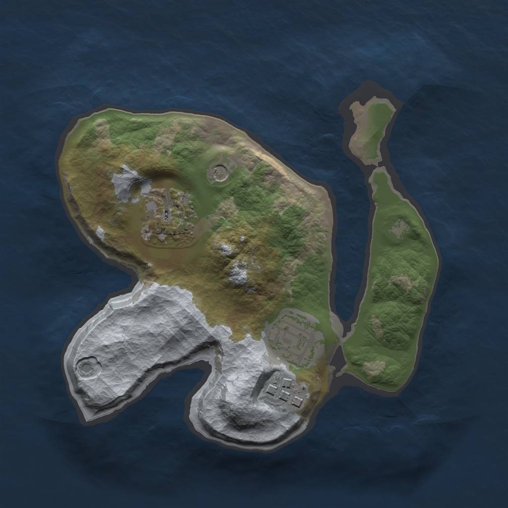 Rust Map: Barren, Size: 2000, Seed: 782303371, 6 Monuments