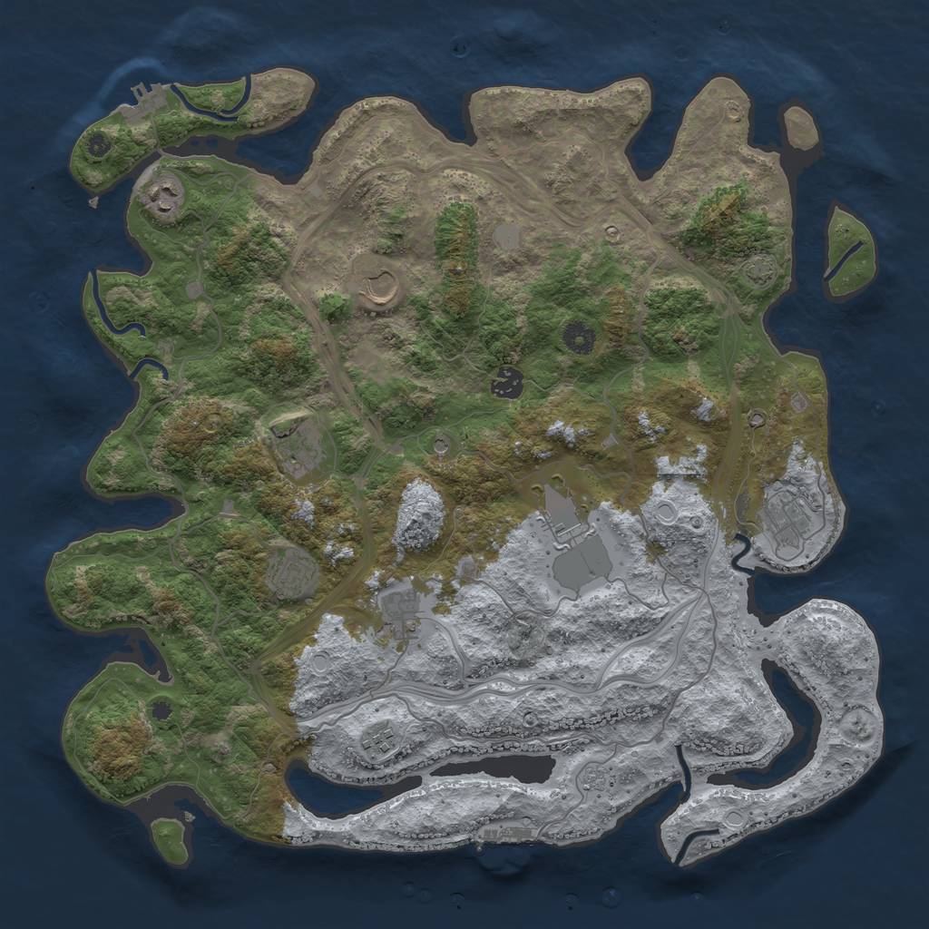 Rust Map: Procedural Map, Size: 4250, Seed: 1531615091, 16 Monuments