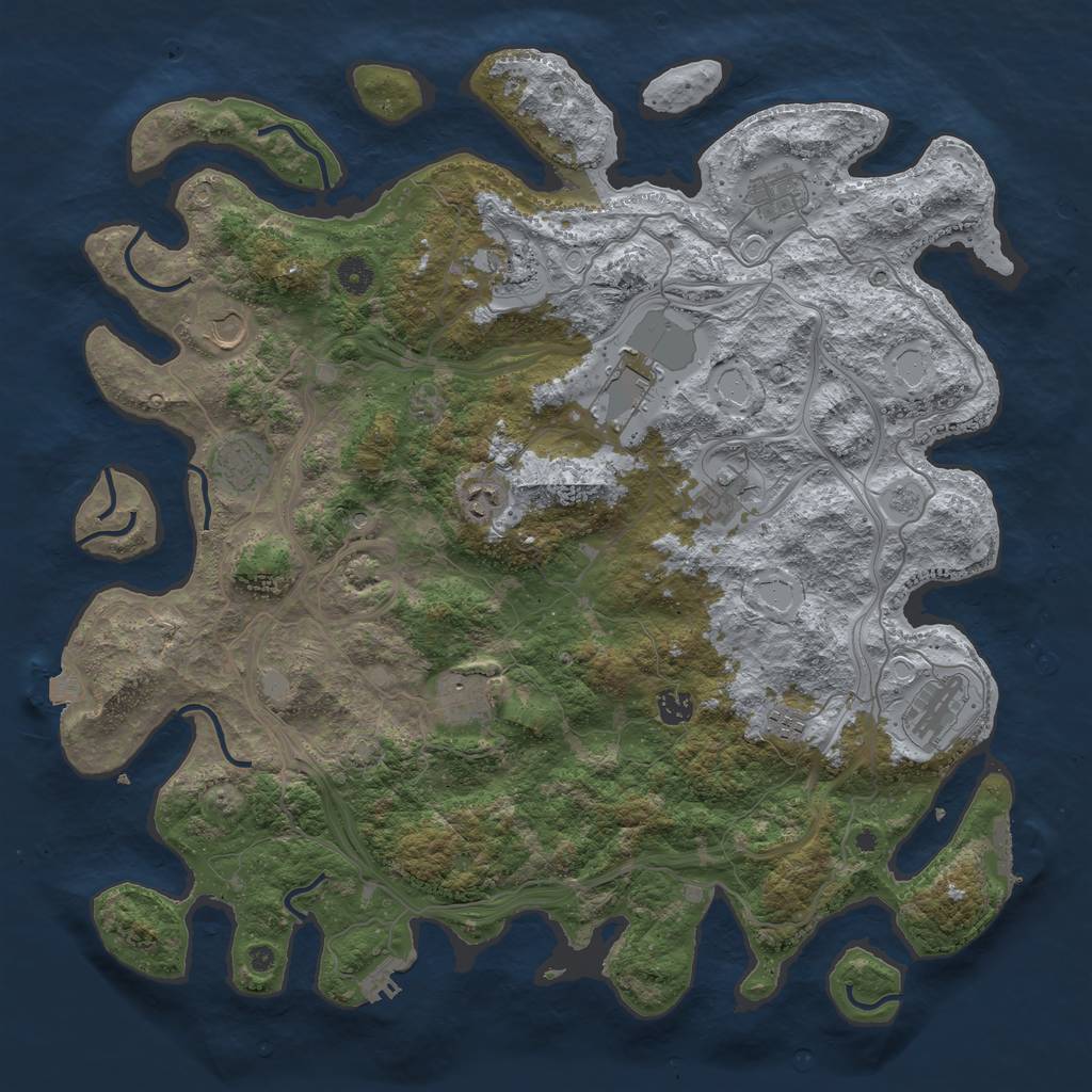 Rust Map: Procedural Map, Size: 4500, Seed: 1896151, 19 Monuments