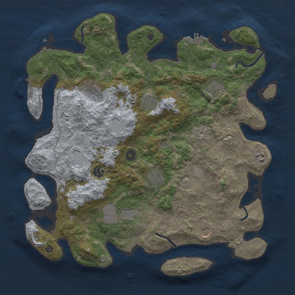 Rust Map: Procedural Map, Size: 4000, Seed: 1431391618, 16 Monuments