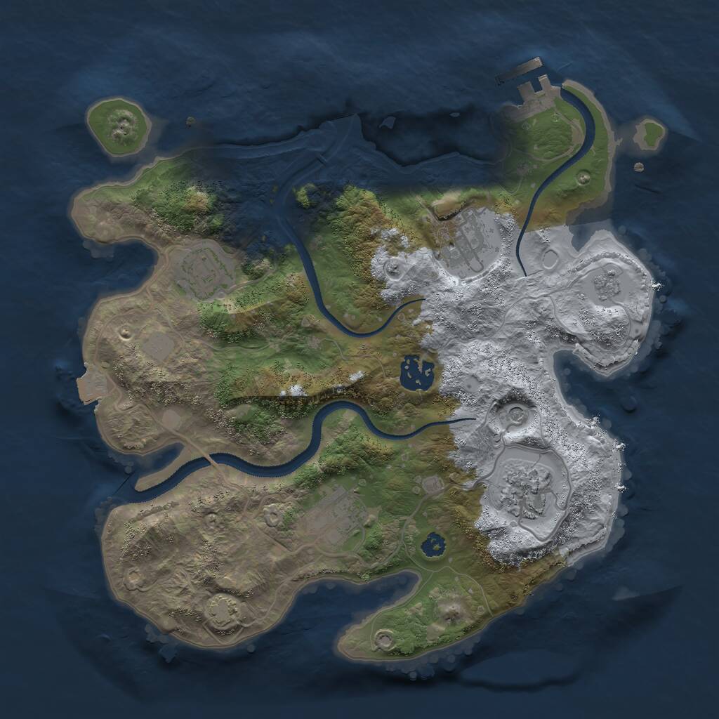 Rust Map: Procedural Map, Size: 3000, Seed: 35232, 10 Monuments